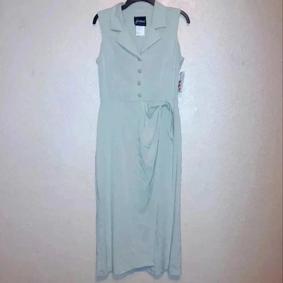 Vintage Jolibel Wrap, Sheath Silhouette Button Shirt Top Style Wrap Dress Sz 10 - Picture 1 of 10